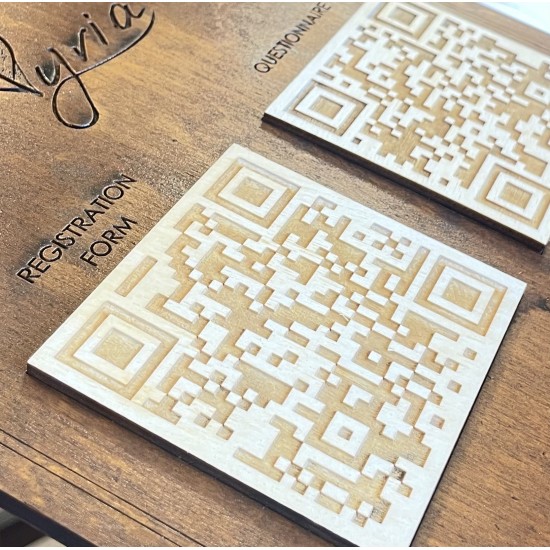 Επιτραπέζιο Stand με Λογότυπο & QR | Διπλής  Όψης | 25 x 20cm